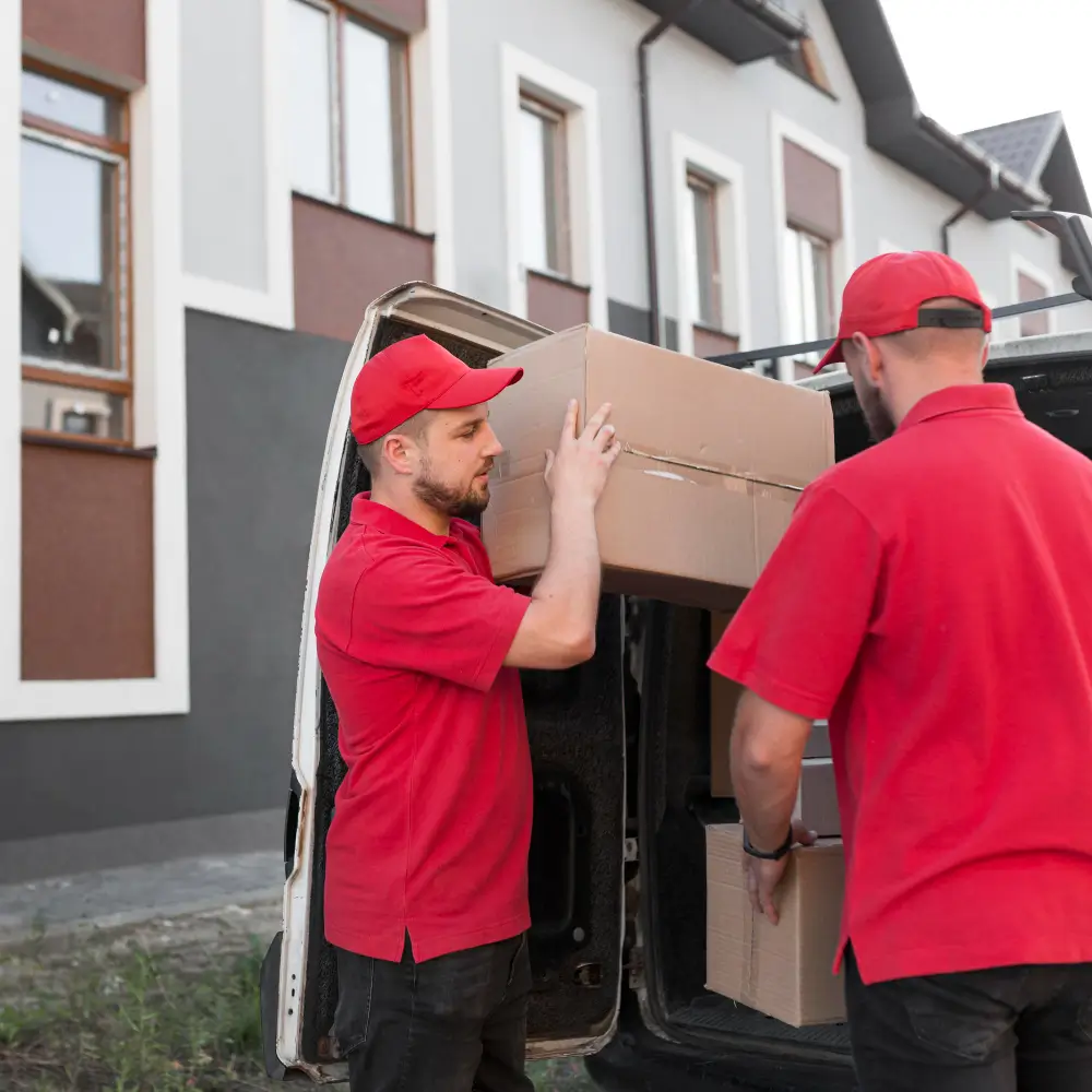 two mens doing door-to-door services 